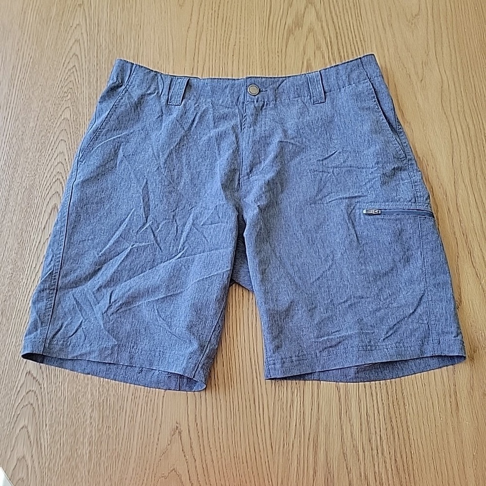 ZeroXposur Travel Series Shorts Men's 34 Dark Blue Zip Pocket Outdoor Stretch